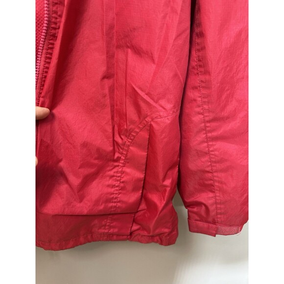 VTG i5 Apparel Red Water Resistant  Zip Windbreaker Rain Jacket Hooded Large - Picture 8 of 10